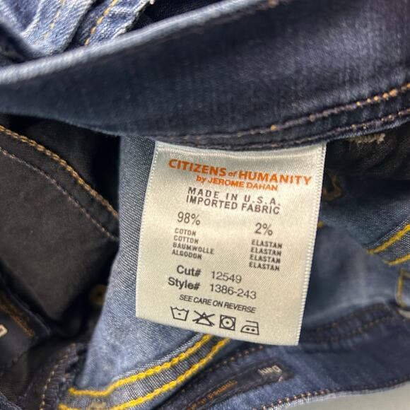 Citizens of Humanity Jeans Dani Cropped Straight Leg Rolled Cuff Mid Rise 26 - Picture 9 of 9